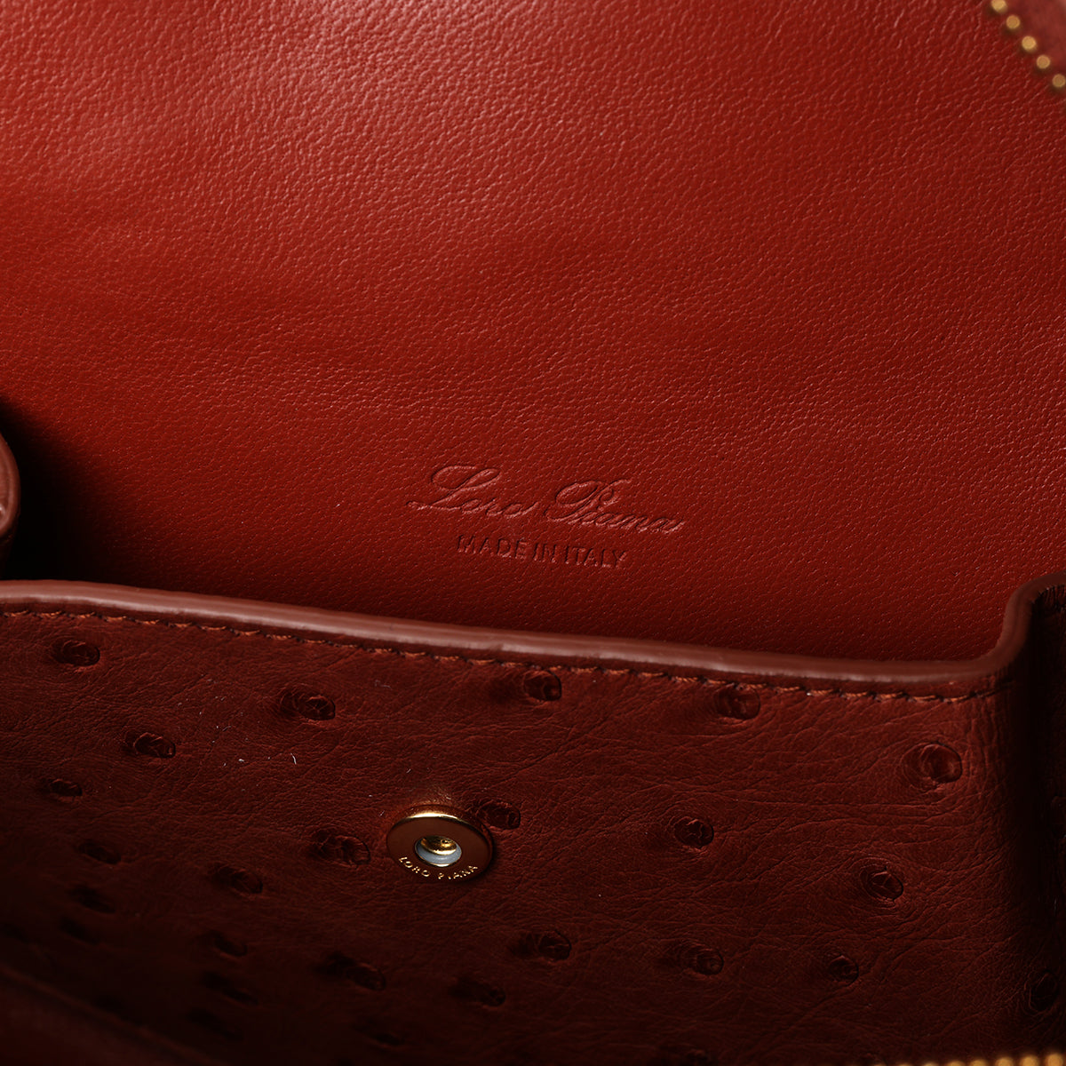 Deep Kummel/Sun Gold Extra Bag L27 In Ostrich Leather