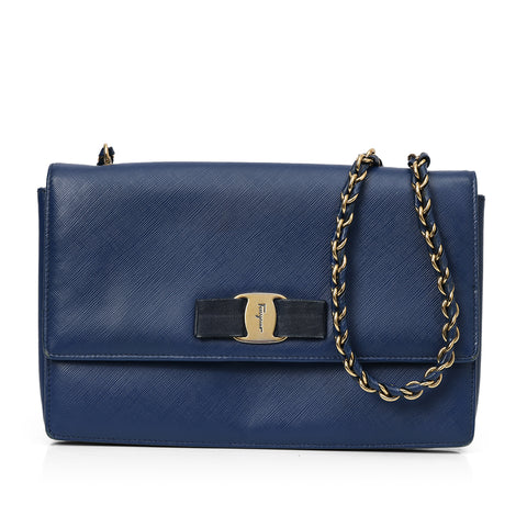 Blue Vara Bow Shoulder Bag