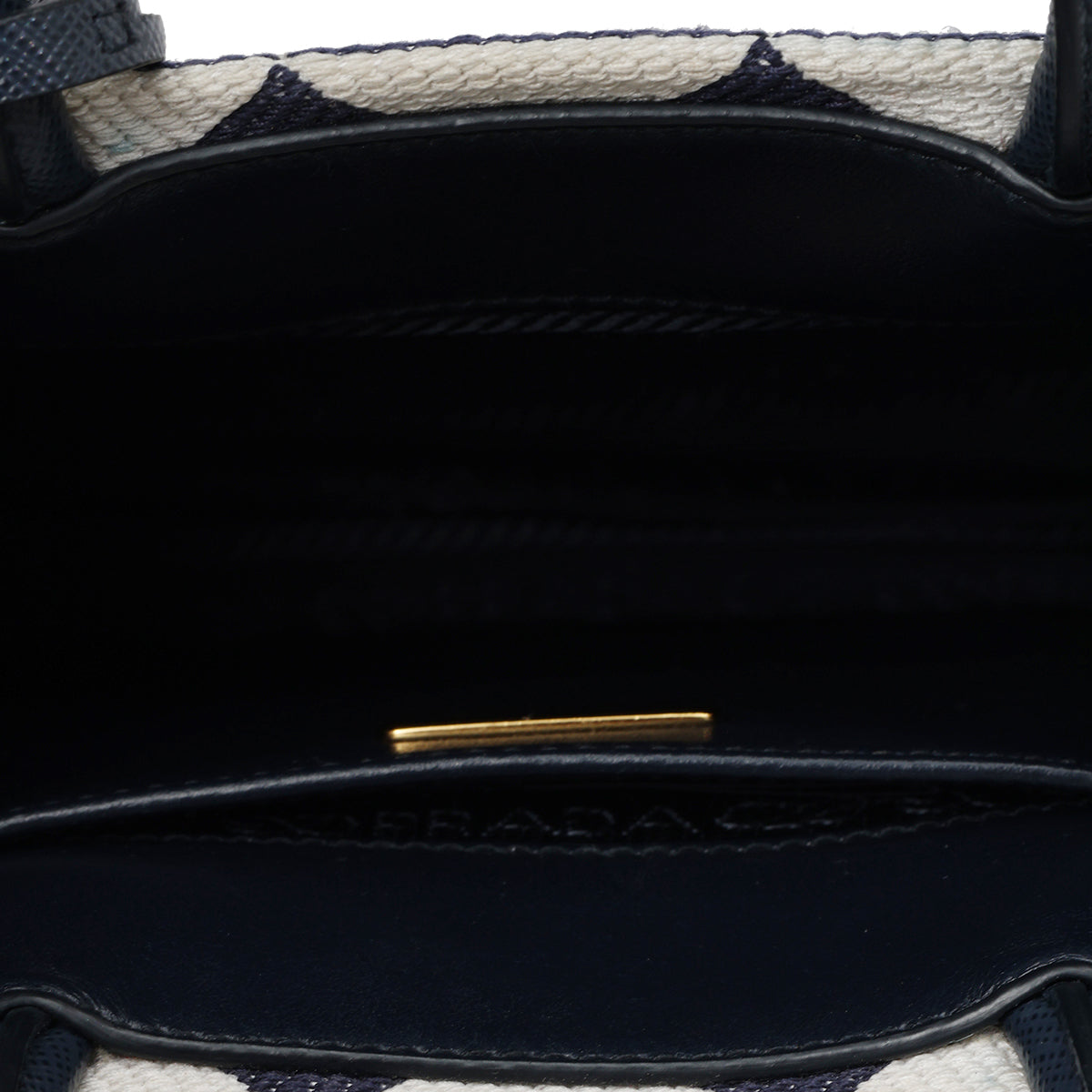 Navy and White Symbole Jacquard Mini Bag