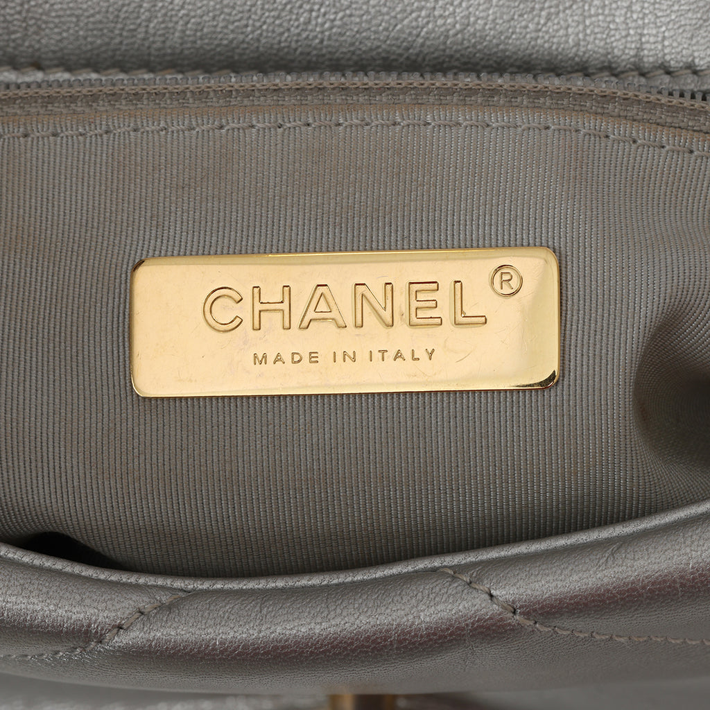 Shop Pre-Loved Chanel 19 Silver Shoulder Bag 100% Authentic