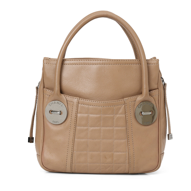 Chanel Choco Bar Caviar Skin Handbag Brown