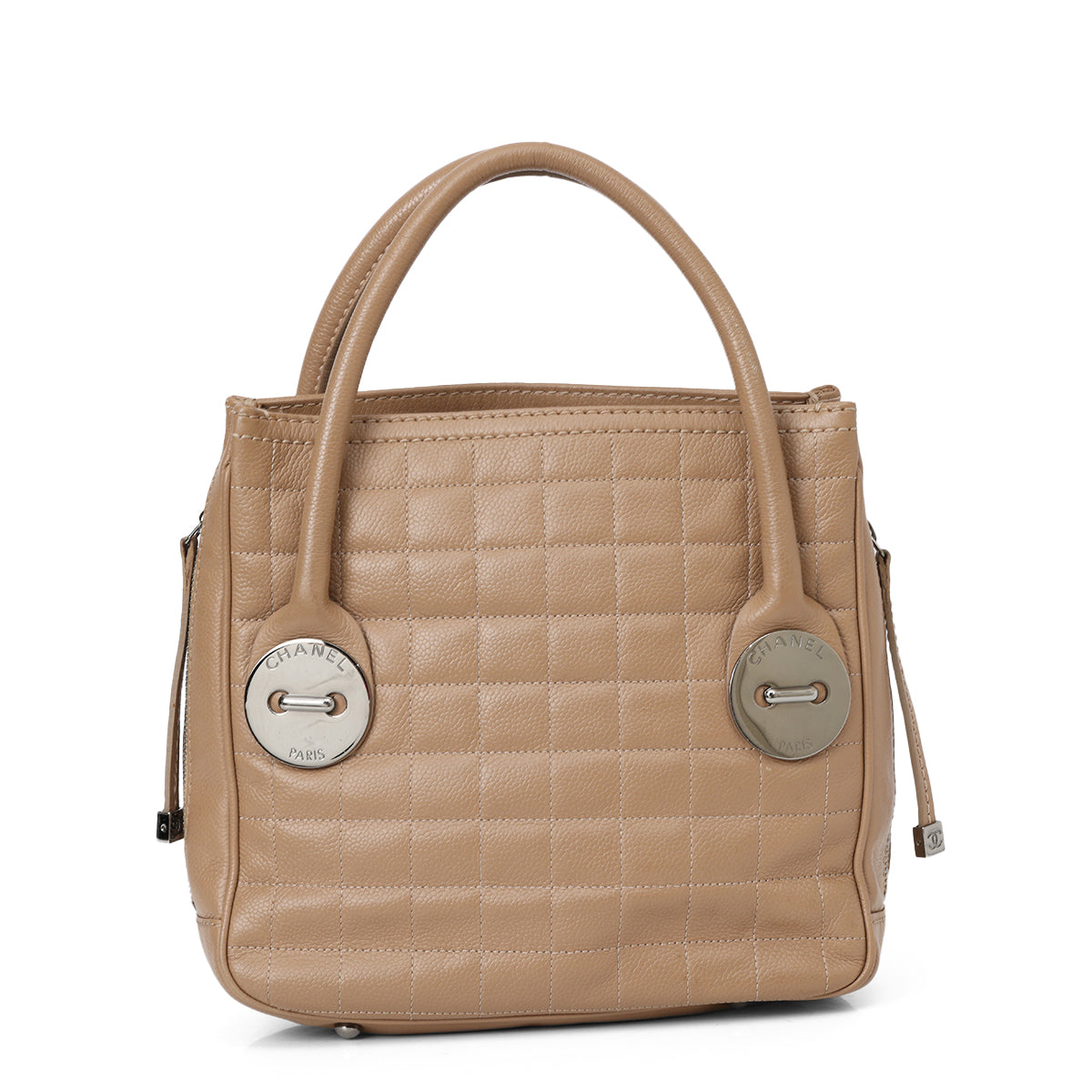 Choco Bar Caviar Skin Handbag Brown