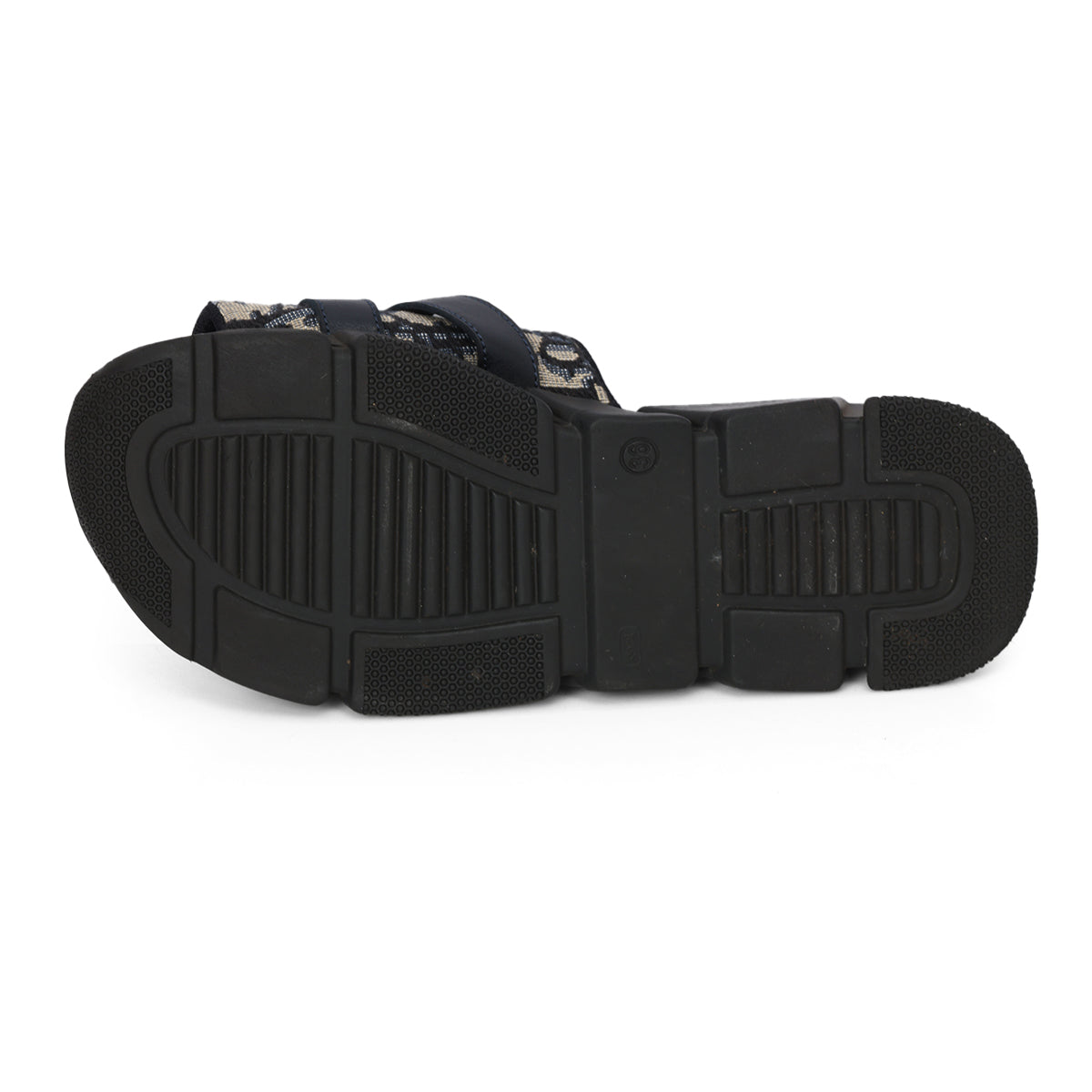 Beige and Black Dior Oblique Technical Jacquard Slides