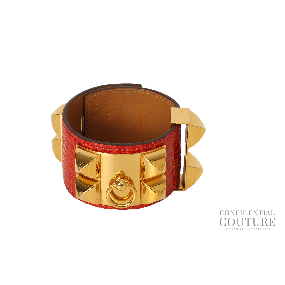 Red Alligator Gold Plated Collier de Chien Bracelet Size S | 2015