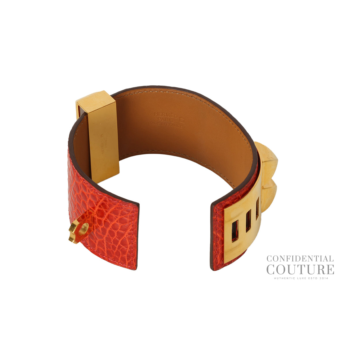 Red Alligator Gold Plated Collier de Chien Bracelet Size S | 2015