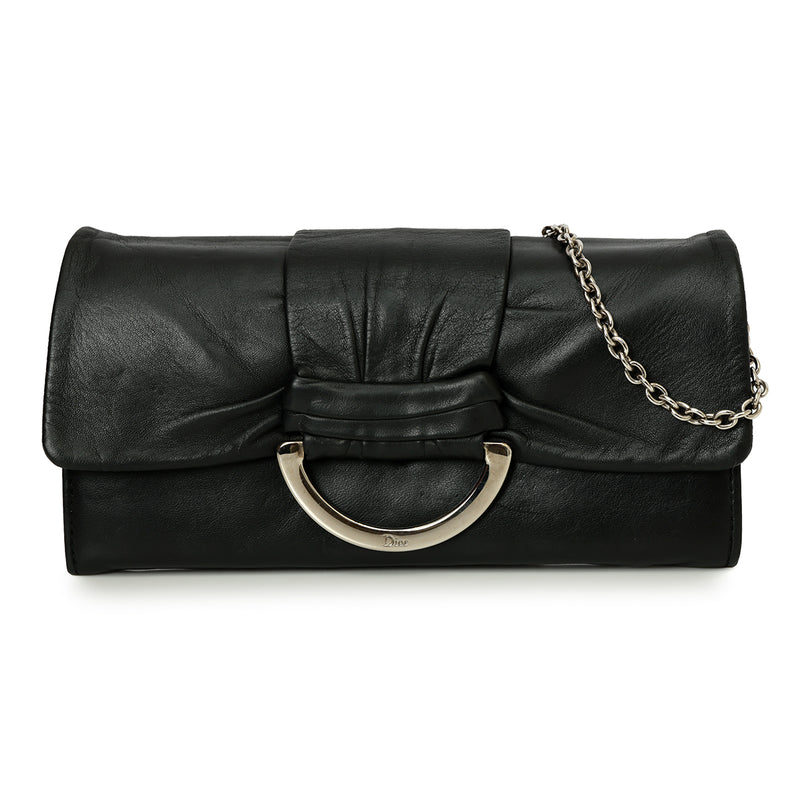 Christian Dior Black Demilune Wallet On Chain Bag