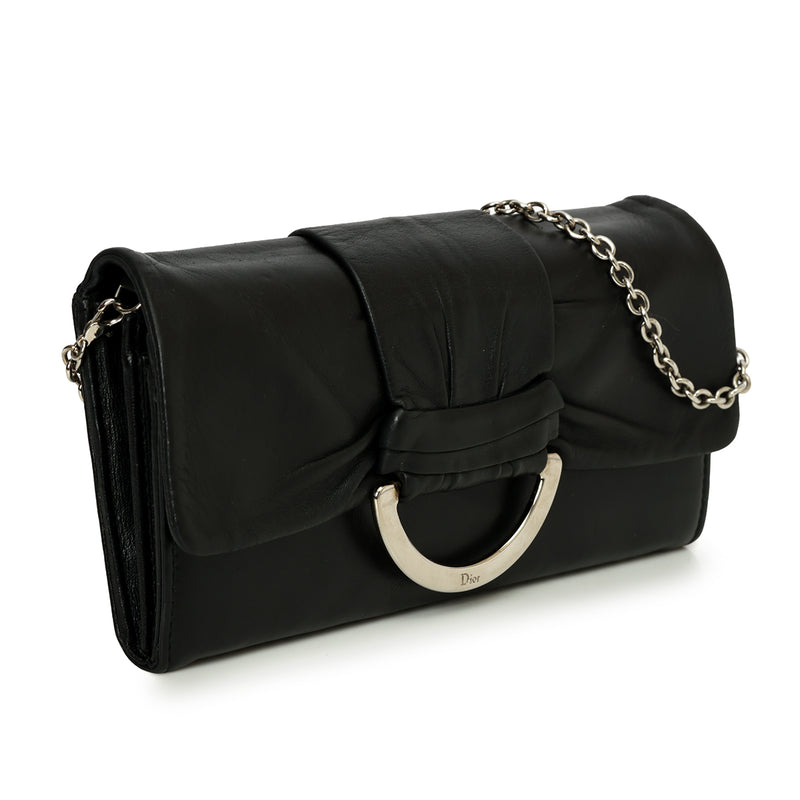 Christian dior black demilune wallet on chain bag price