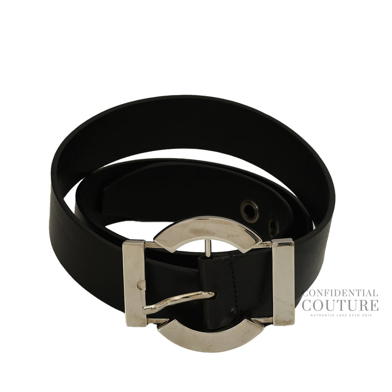 Dolce & Gabbana Black Leather Belt- 100 CM