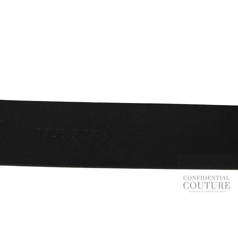 Women pre loved Dolce & Gabbana Black Leather Belt- 100 CM