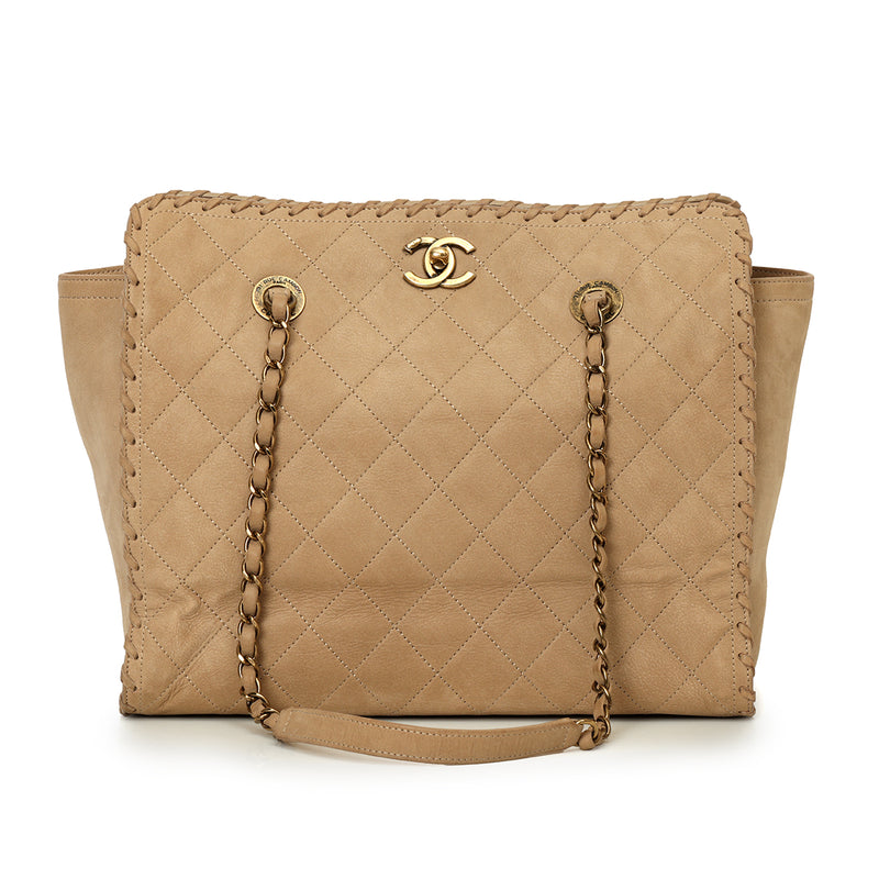 Chanel Whipstitch Velvet Calfskin Tote One Size