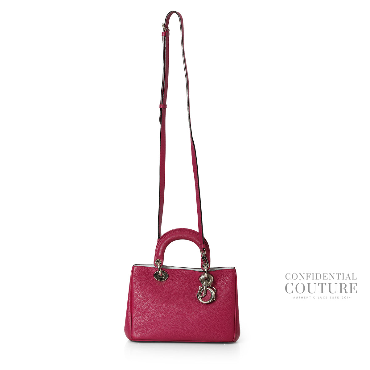 Fuchsia Pebbled Leather Diorissimo Mini Bag