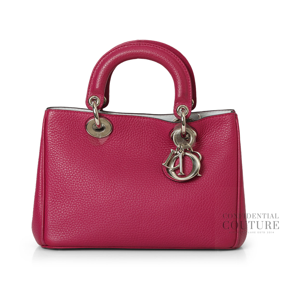 Fuchsia Pebbled Leather Diorissimo Mini Bag