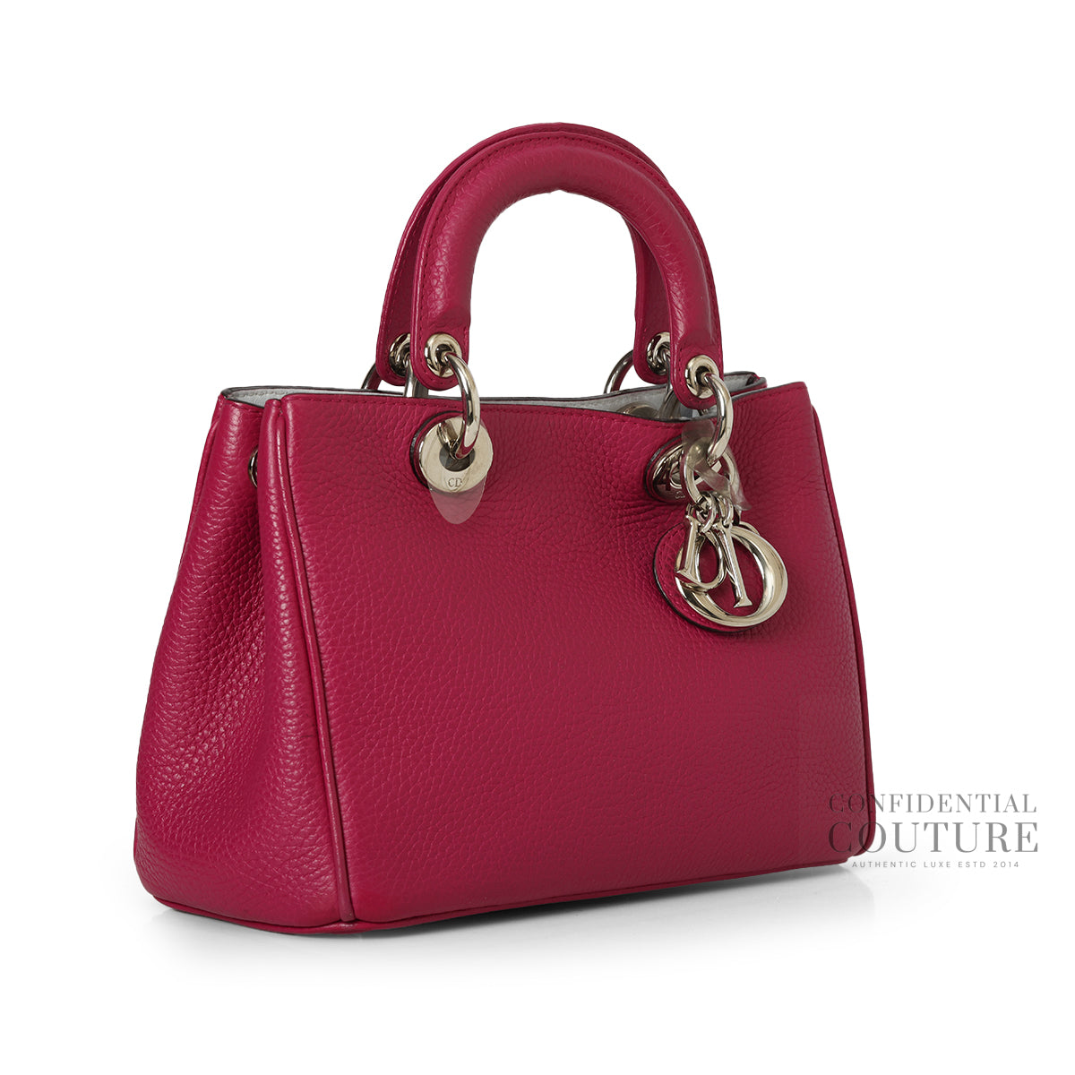 Fuchsia Pebbled Leather Diorissimo Mini Bag