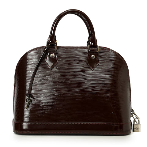 Amarante Patent Leather Alma Bag