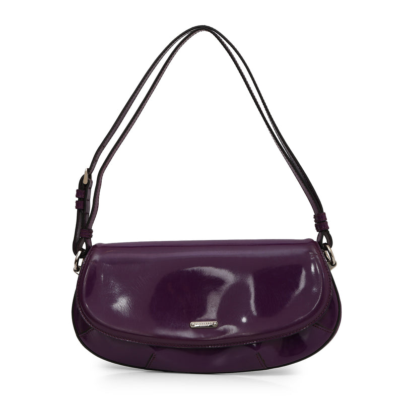 Pre-loved Burberry Purple Patent Leather Lilford Shoulder Bag