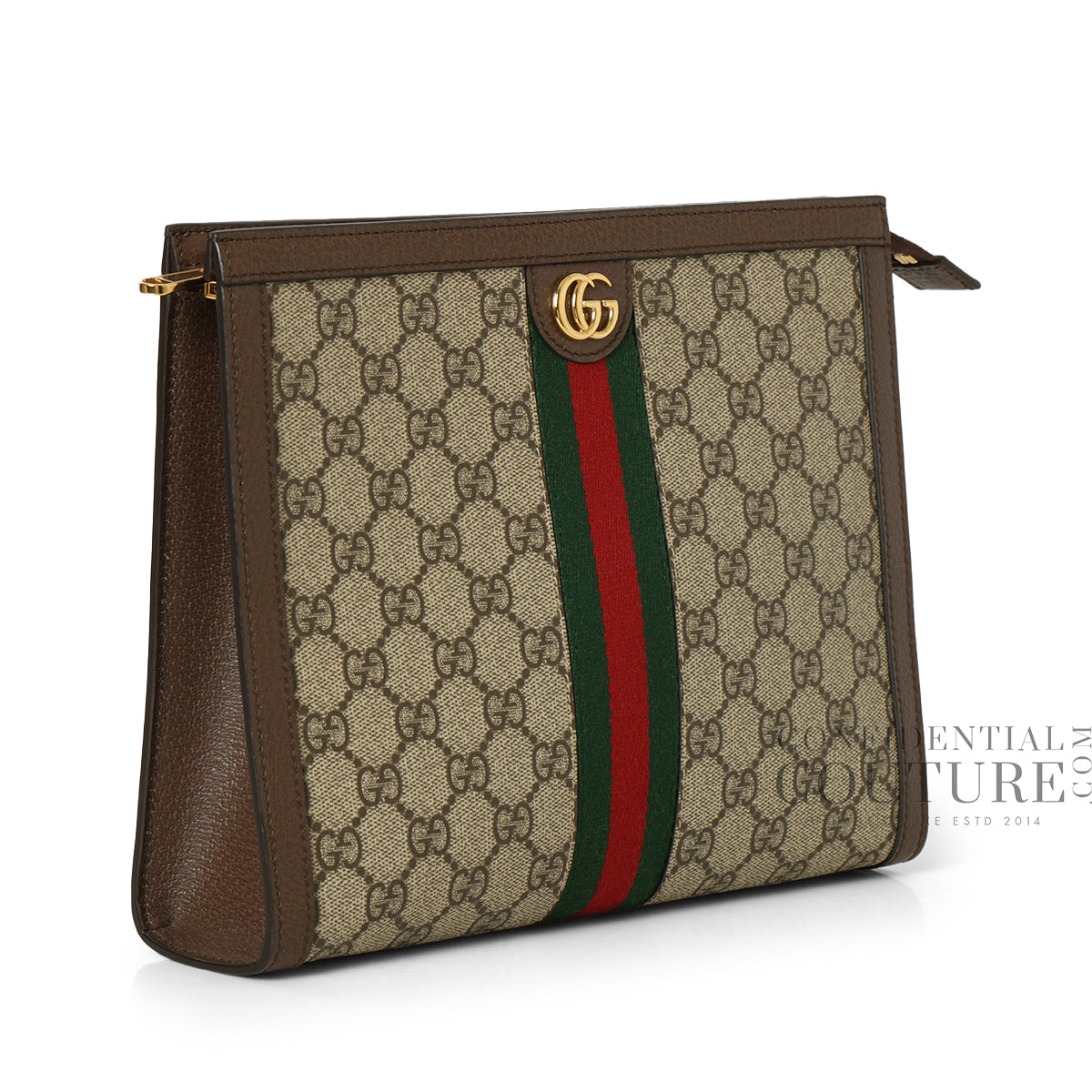 Ophidia Beige/ebony GG Supreme canvas Pouch