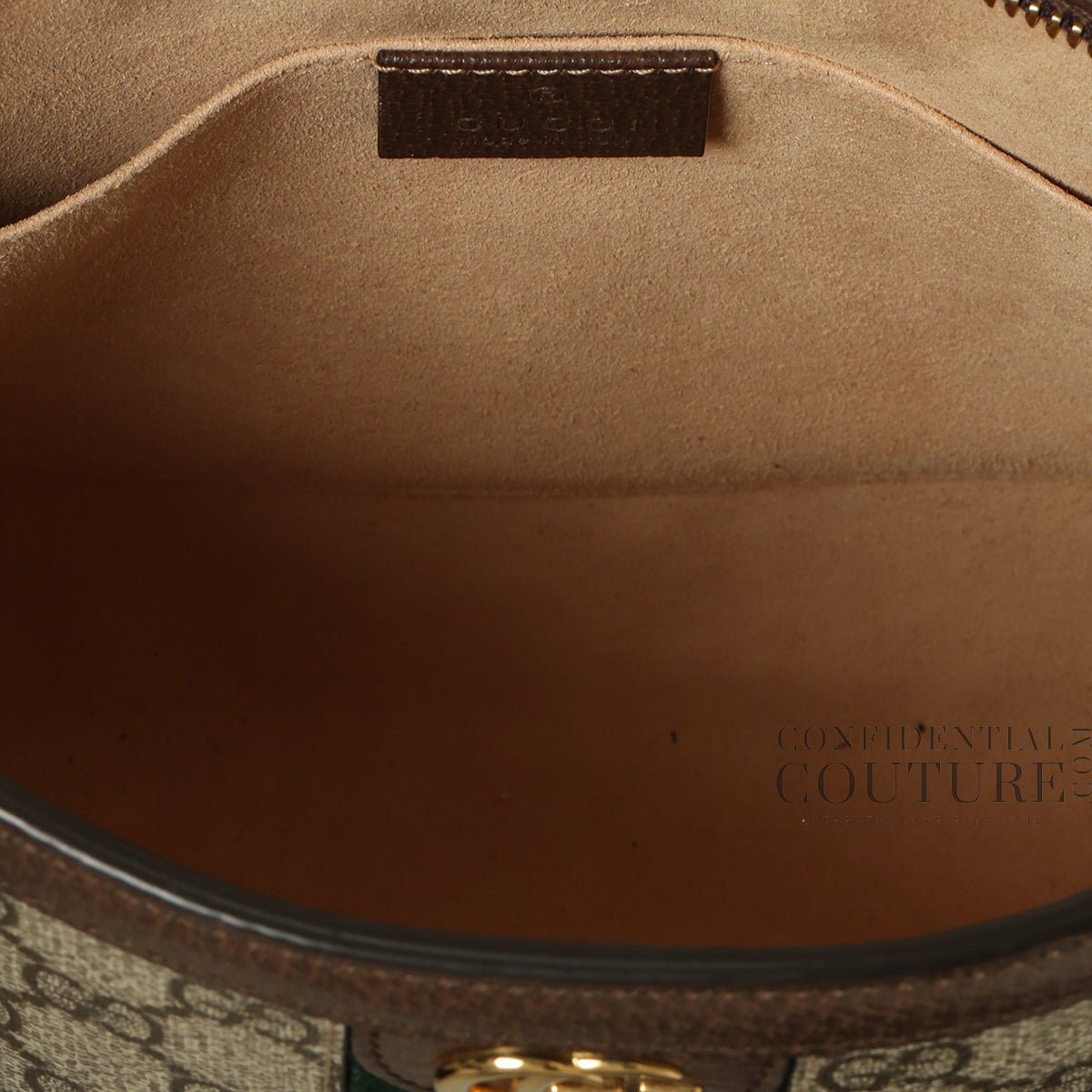 Ophidia Beige/ebony GG Supreme canvas Pouch