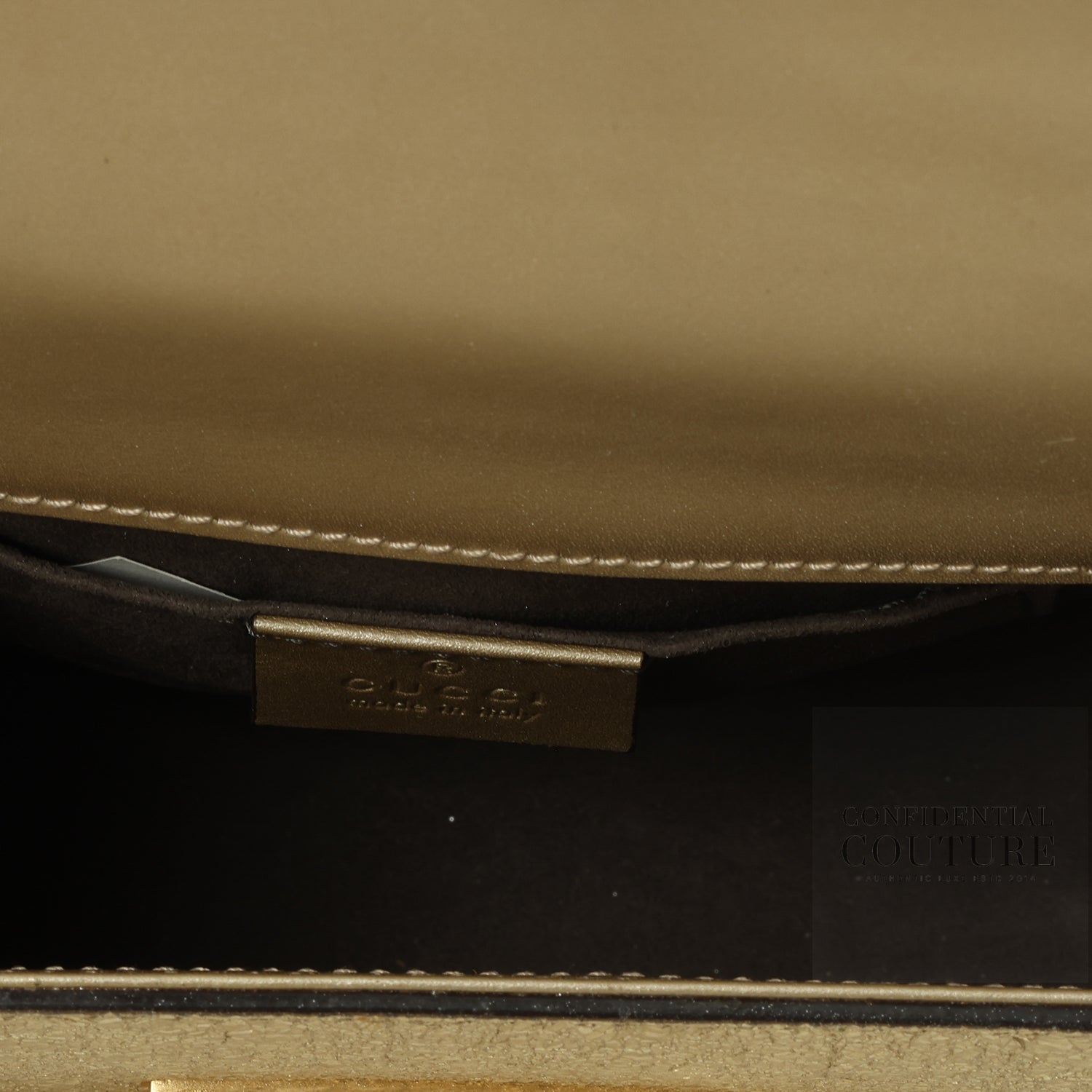 Gold Metallic Textured Leather Small Padlock Shoulder Bag