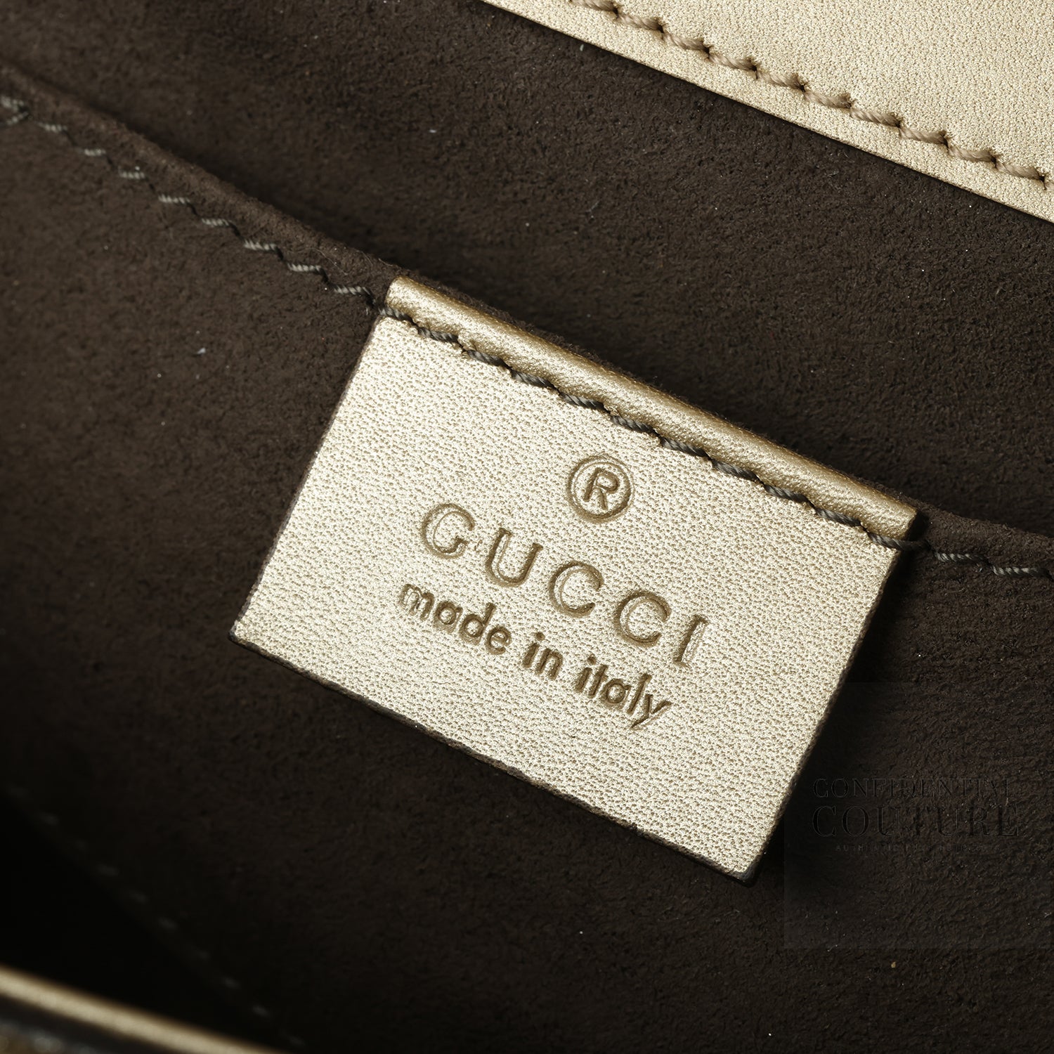 Gold Metallic Textured Leather Small Padlock Shoulder Bag