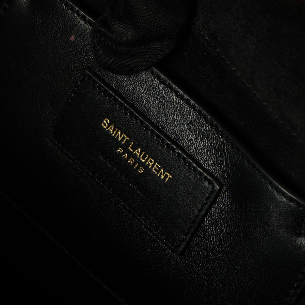 Silver/Black Python Embossed Kate Medium Shoulder Bag