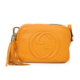 Orange Pebbled Leather Soho Disco Crossbody Bag