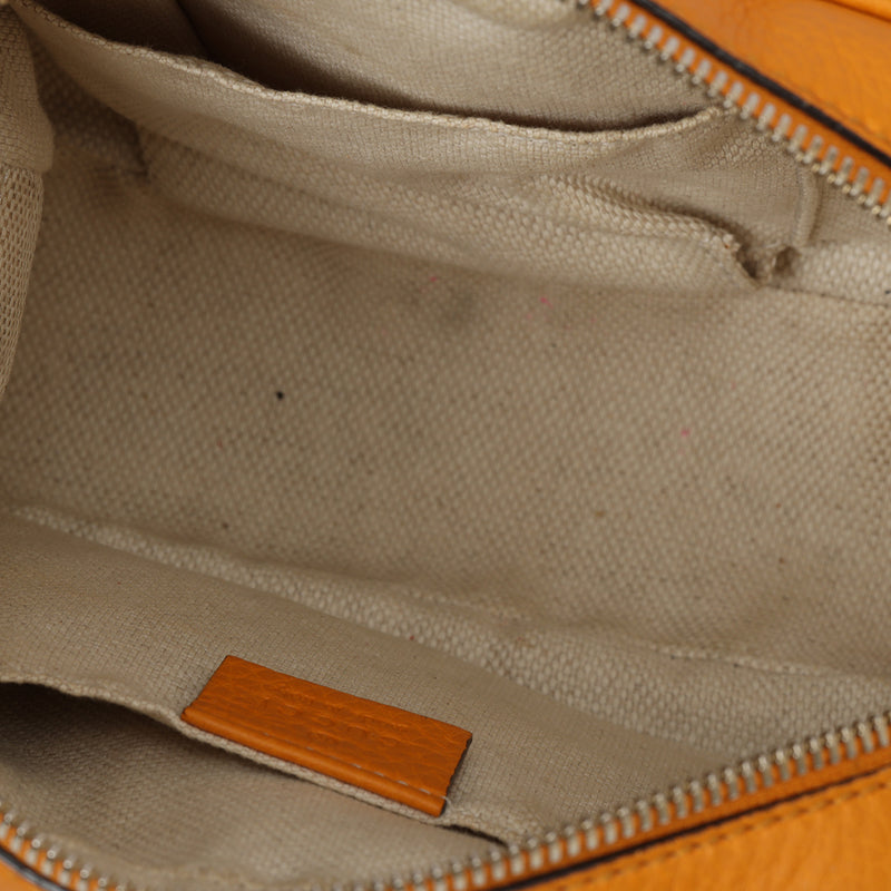 Orange Pebbled Leather Soho Disco Crossbody Bag