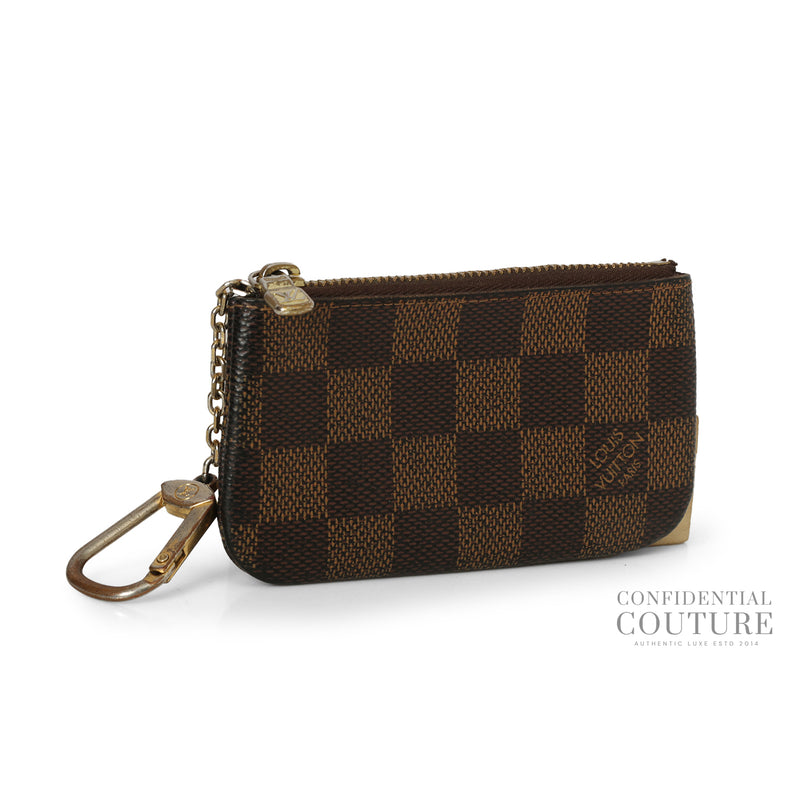 Key Pouch in Damier Ebene canvas.