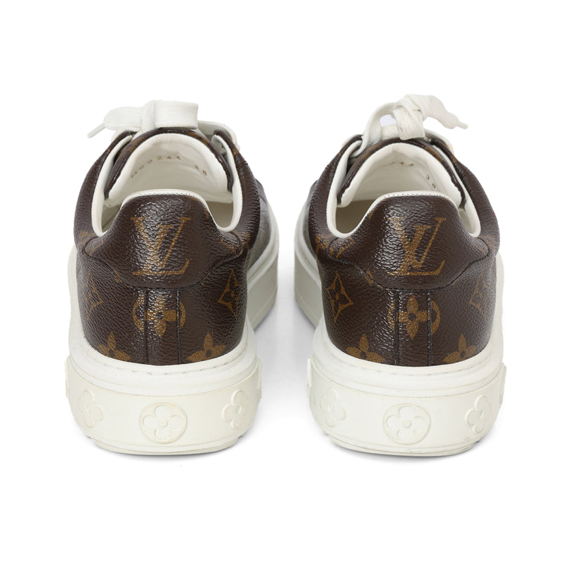 Women pre loved louis vuitton monogram time out sneakers 38