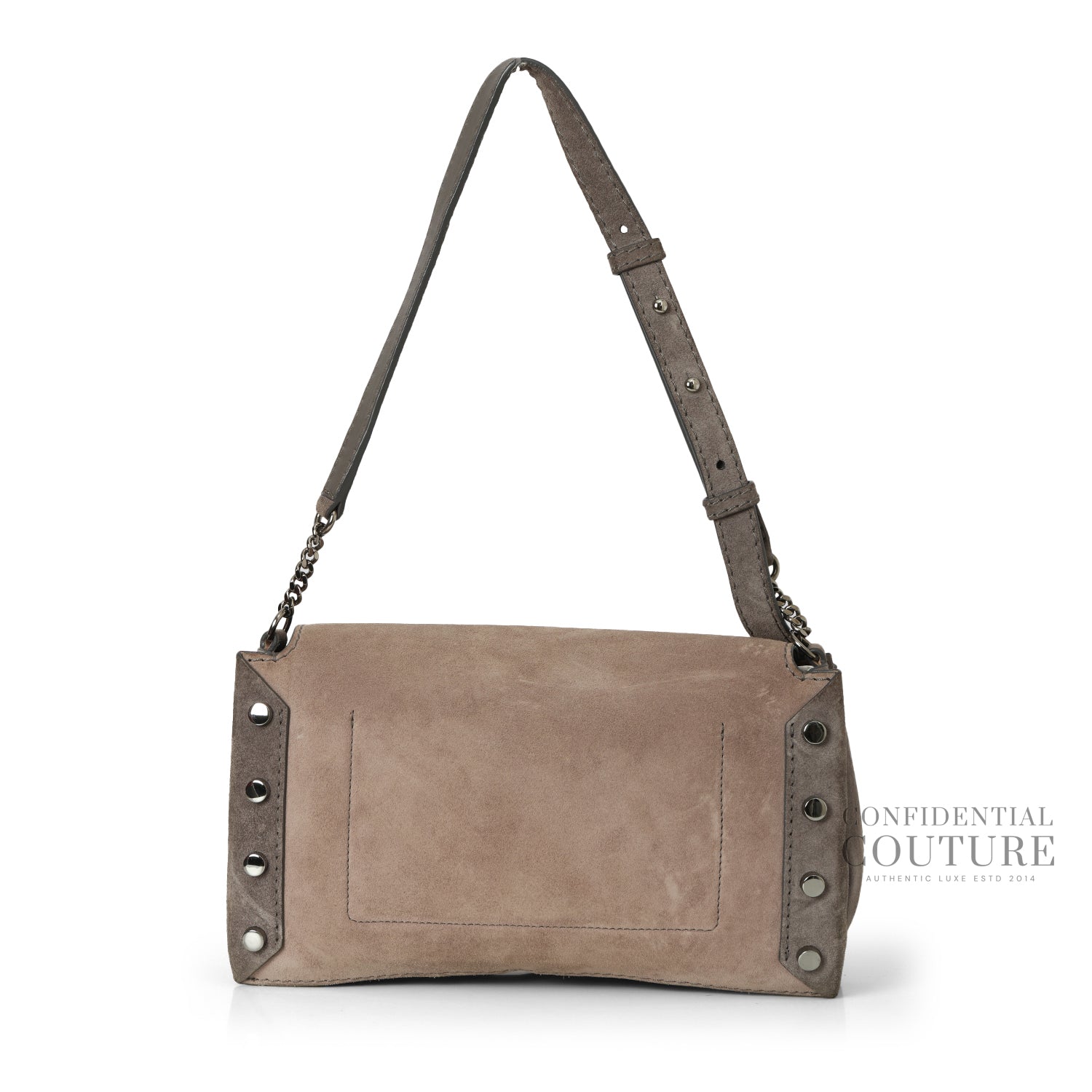 Suede Sand/Grey Lockett Shoulder Bag