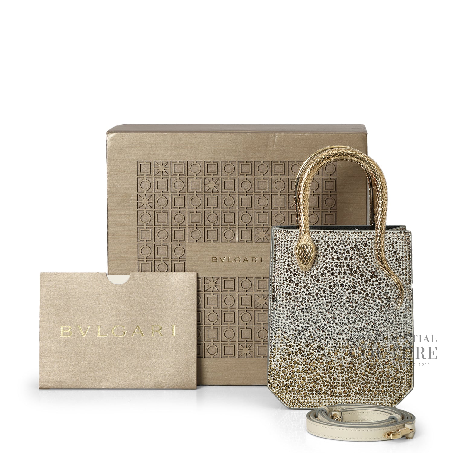 Serpentine Silver Crystal Tote