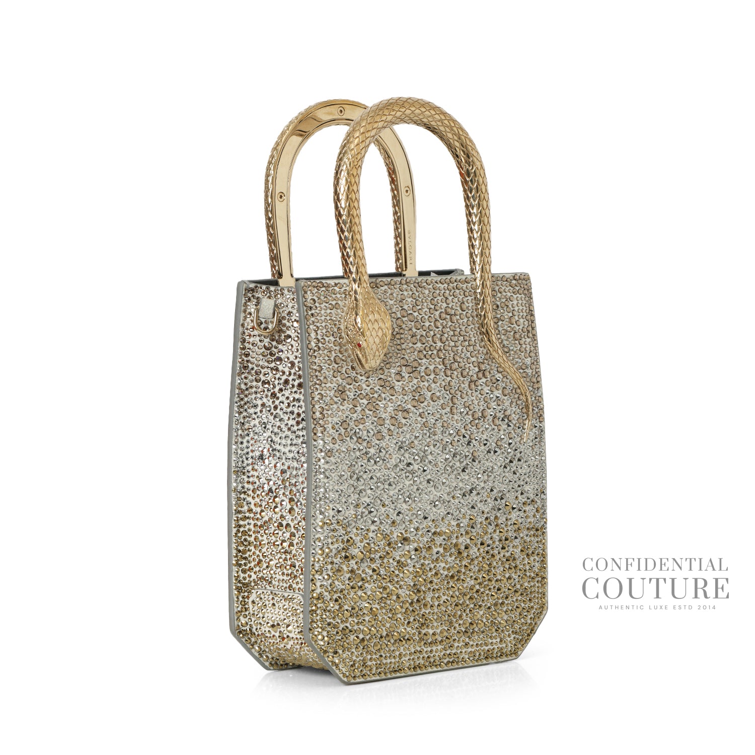 Serpentine Silver Crystal Tote