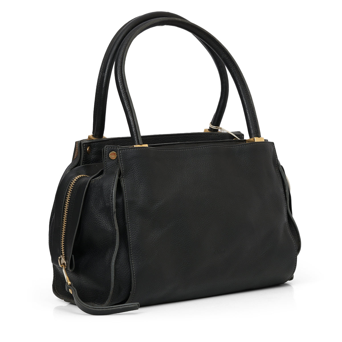 Black Leather Medium Dree Tote Bag