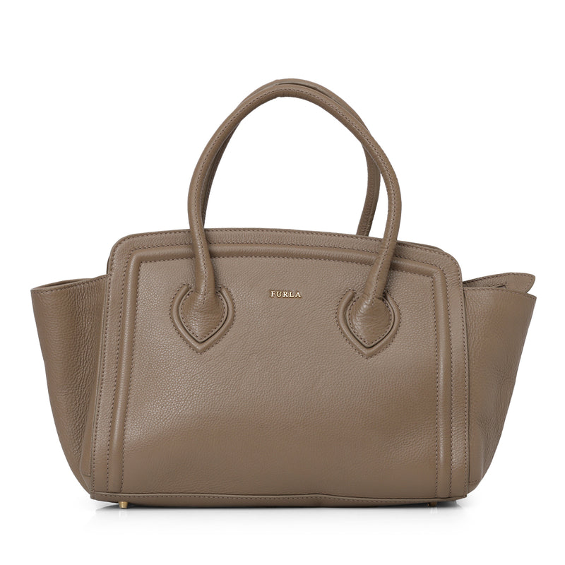 Furla Grey Leather Tote