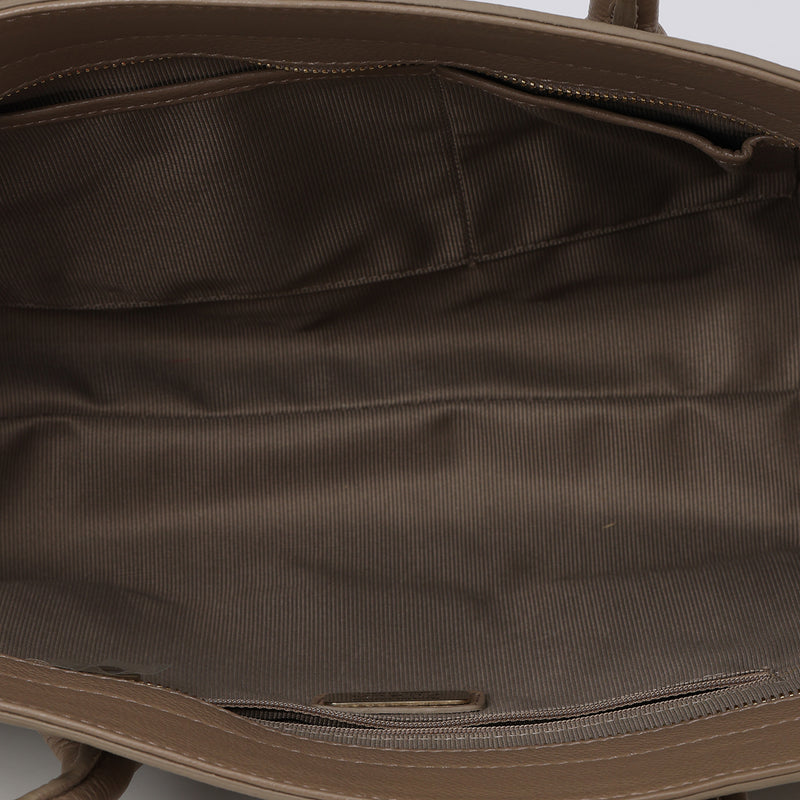 Grey Leather Tote