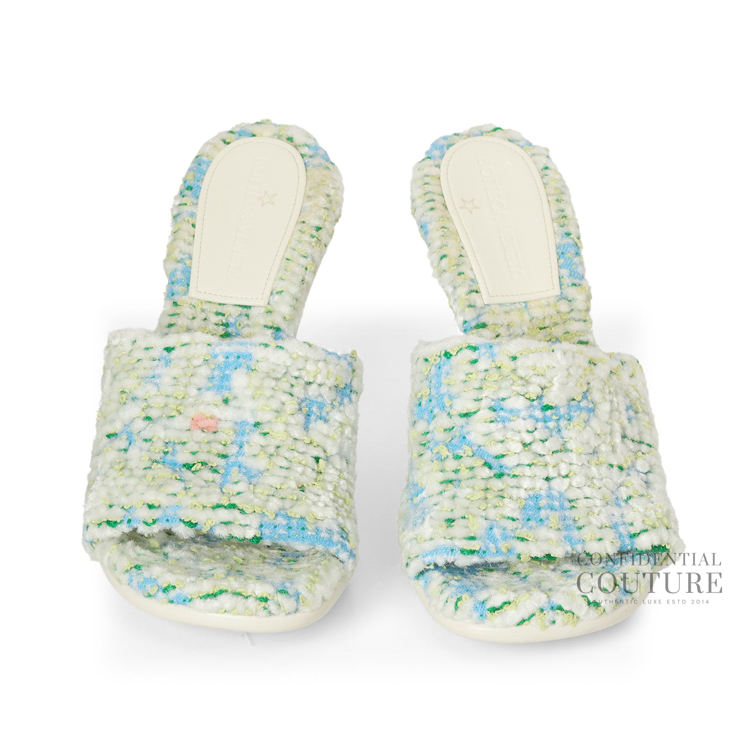 Pose Bicolor Tweed Stiletto Mule Sandals EU 38.5