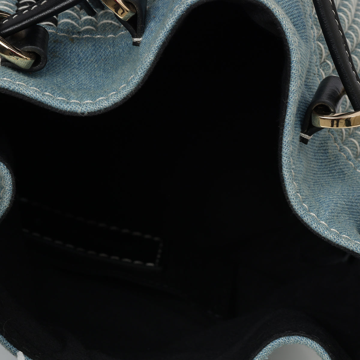 Women's Blue/Black Vicki Denim & Leather Bucket Bag