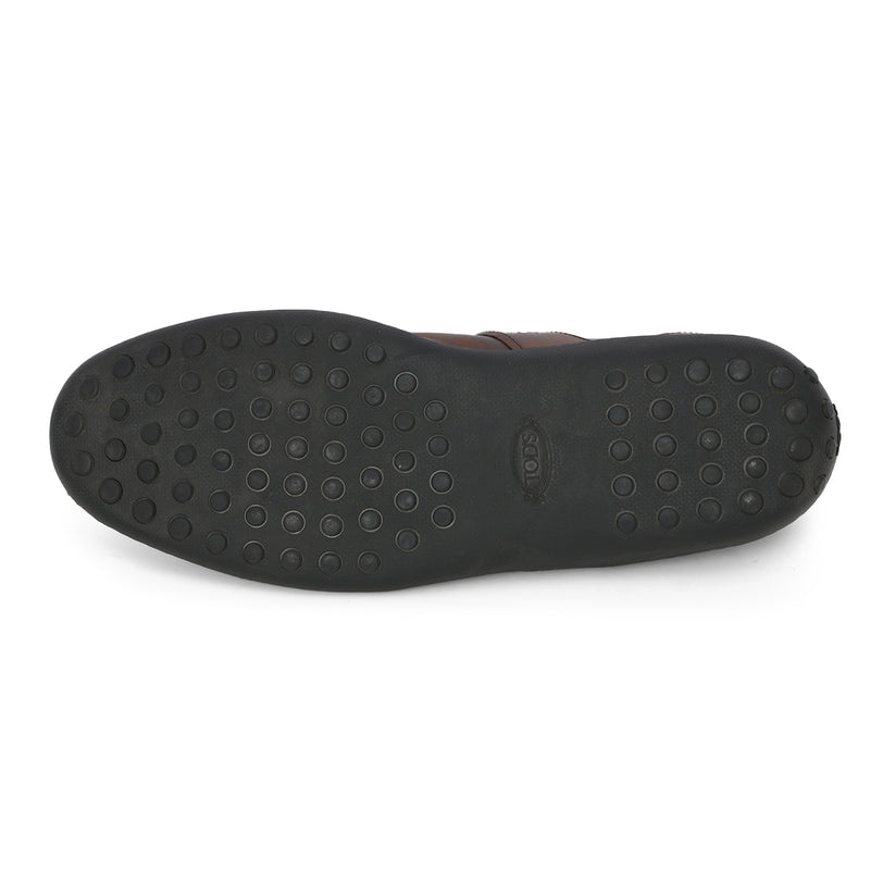 Brown Leather Driving Comfort Sneakers- 7.5