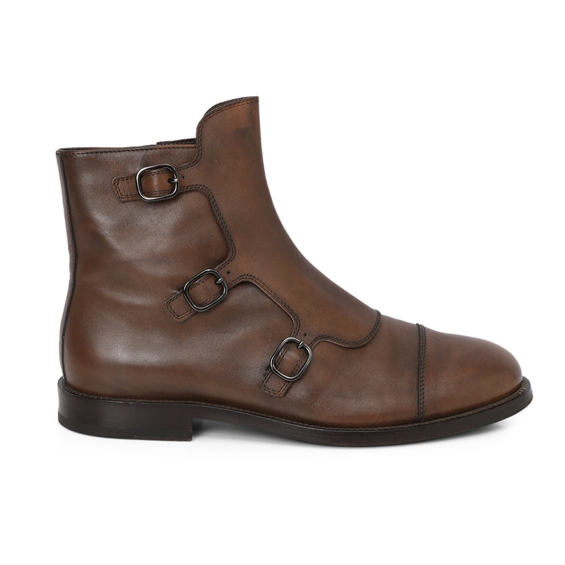Tods Brown Leather Chelsea Boots For Men- 6.5