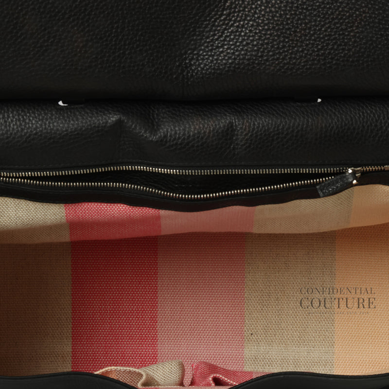 Black Leather Large Bamboo Daily Top Handle Bag