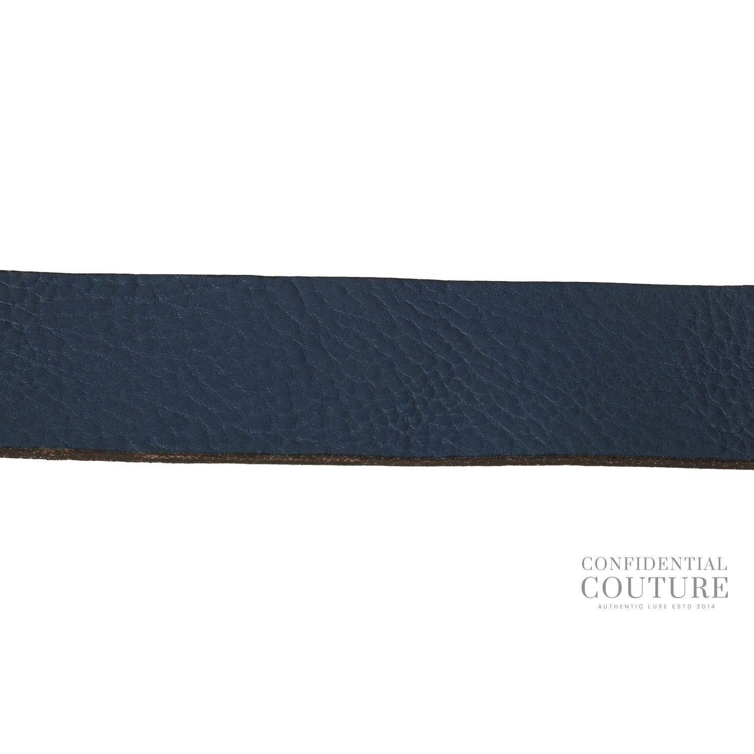 Blue GG Marmont Pebled Leather Belt- 38