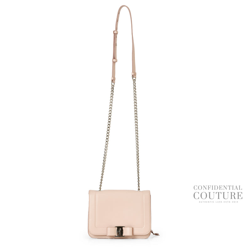 Women pre loved Salvatore Ferragamo Pink Vara Rainbow Small Leather Crossbody Bag