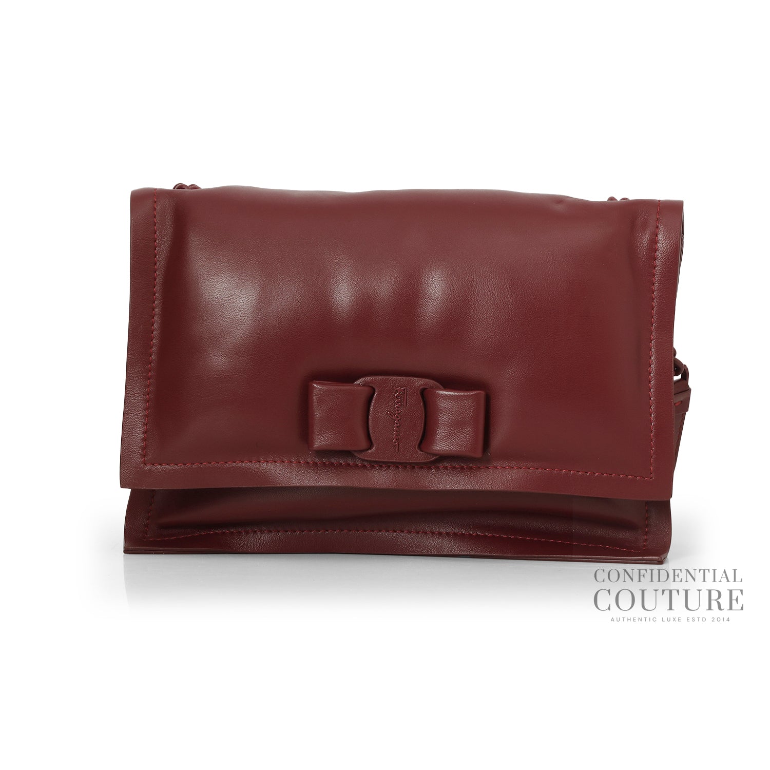 Maroon Viva Bow Small Shoulder Bag