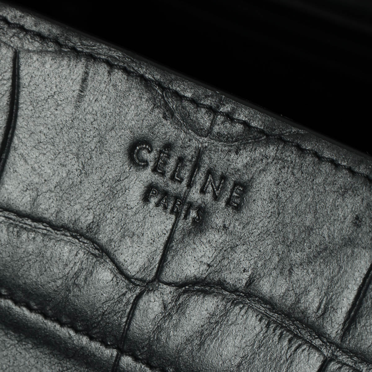 Navy Blue Croc-Embossed Medium Phantom Luggage Tote