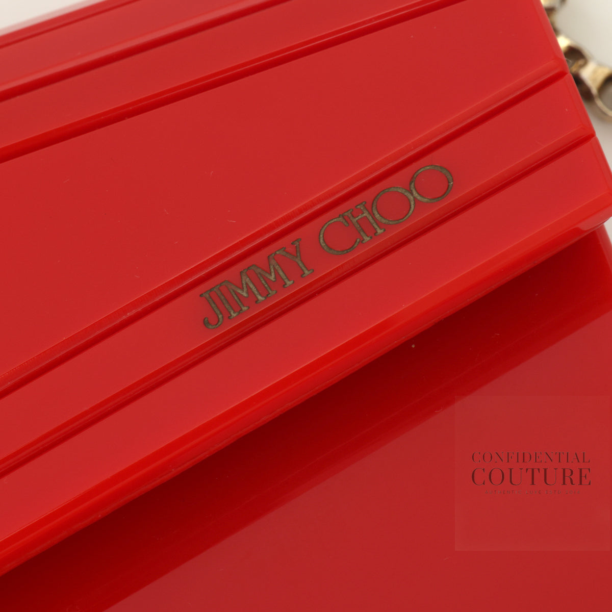 Red Candy Clutch With Chain Strap