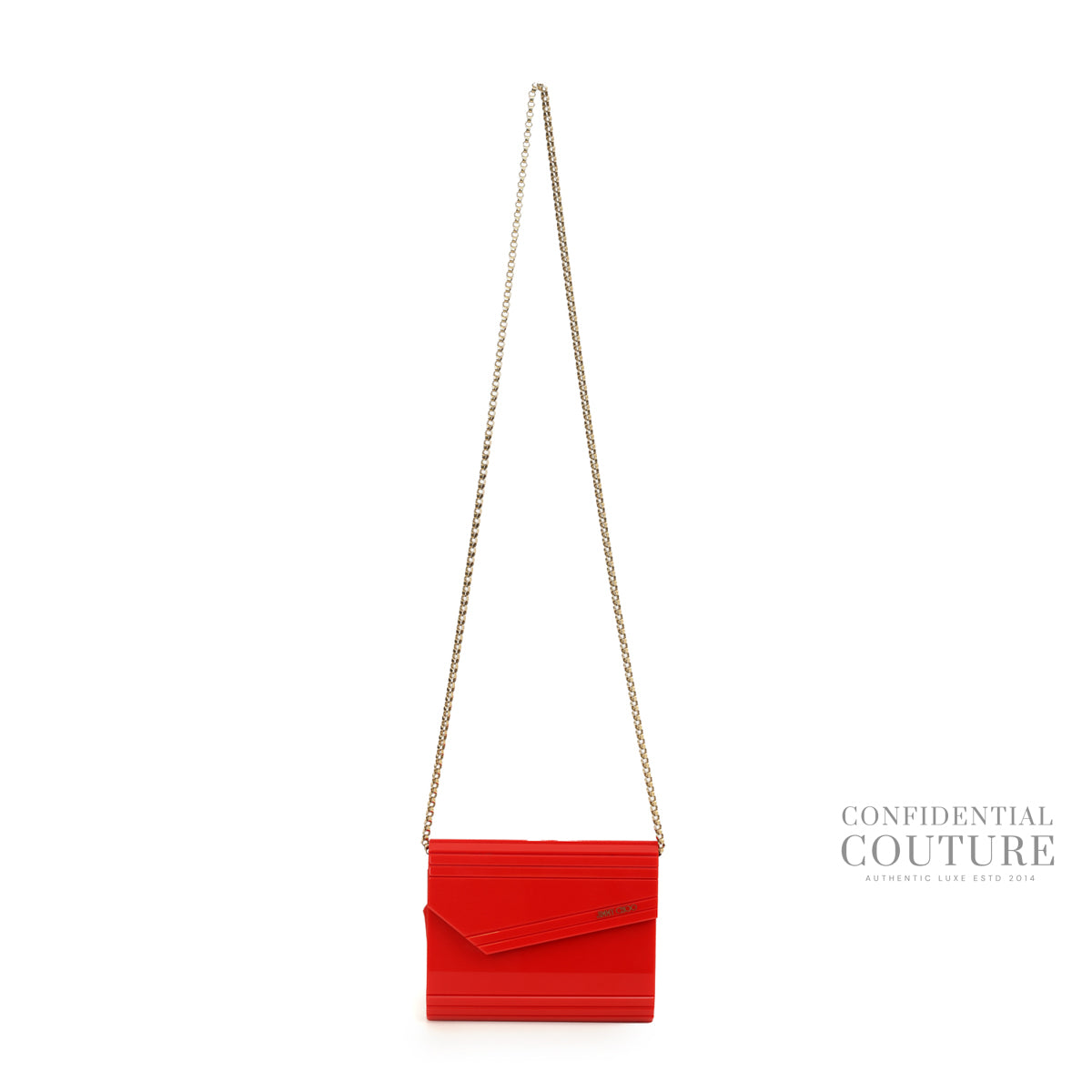 Red Candy Clutch With Chain Strap