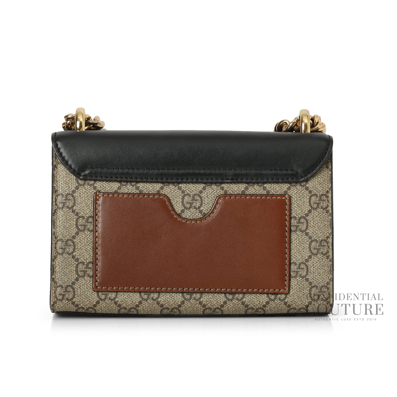 Padlock GG Supreme Black & Beige/Ebony Canvas Small Shoulder Bag