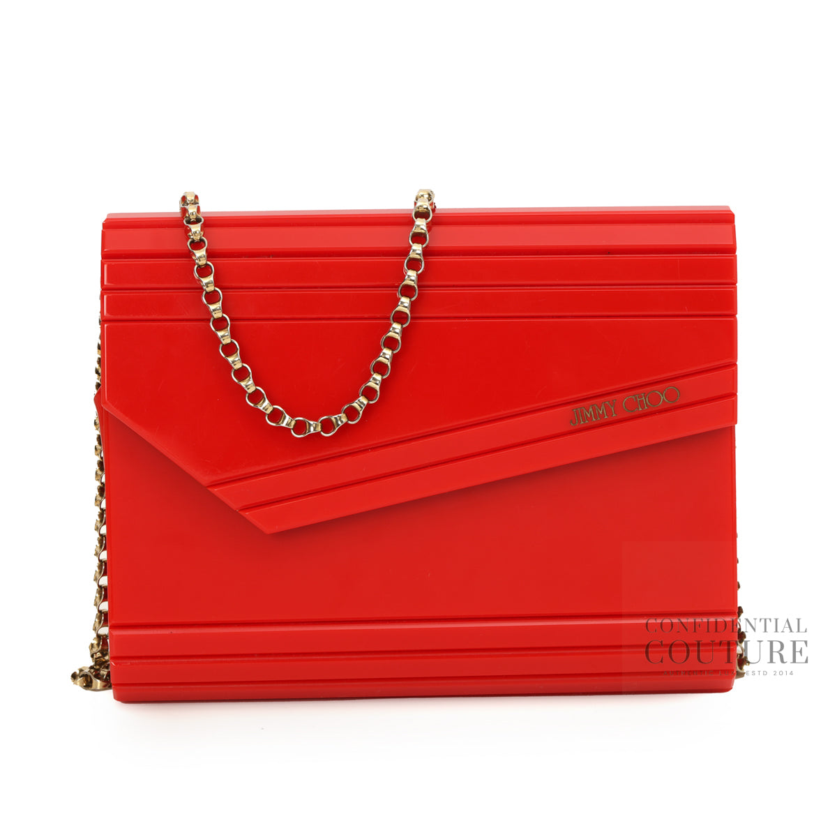 Red Candy Clutch With Chain Strap