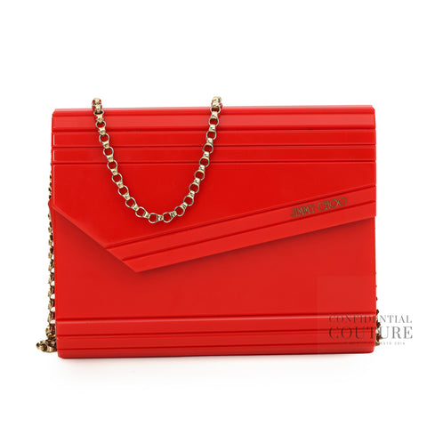Red Candy Clutch With Chain Strap
