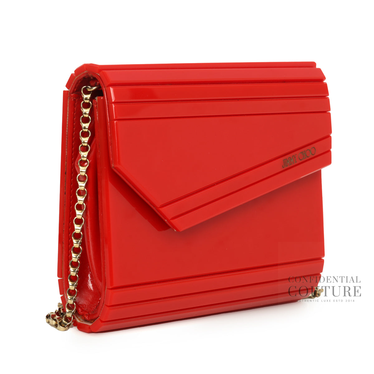 Red Candy Clutch With Chain Strap