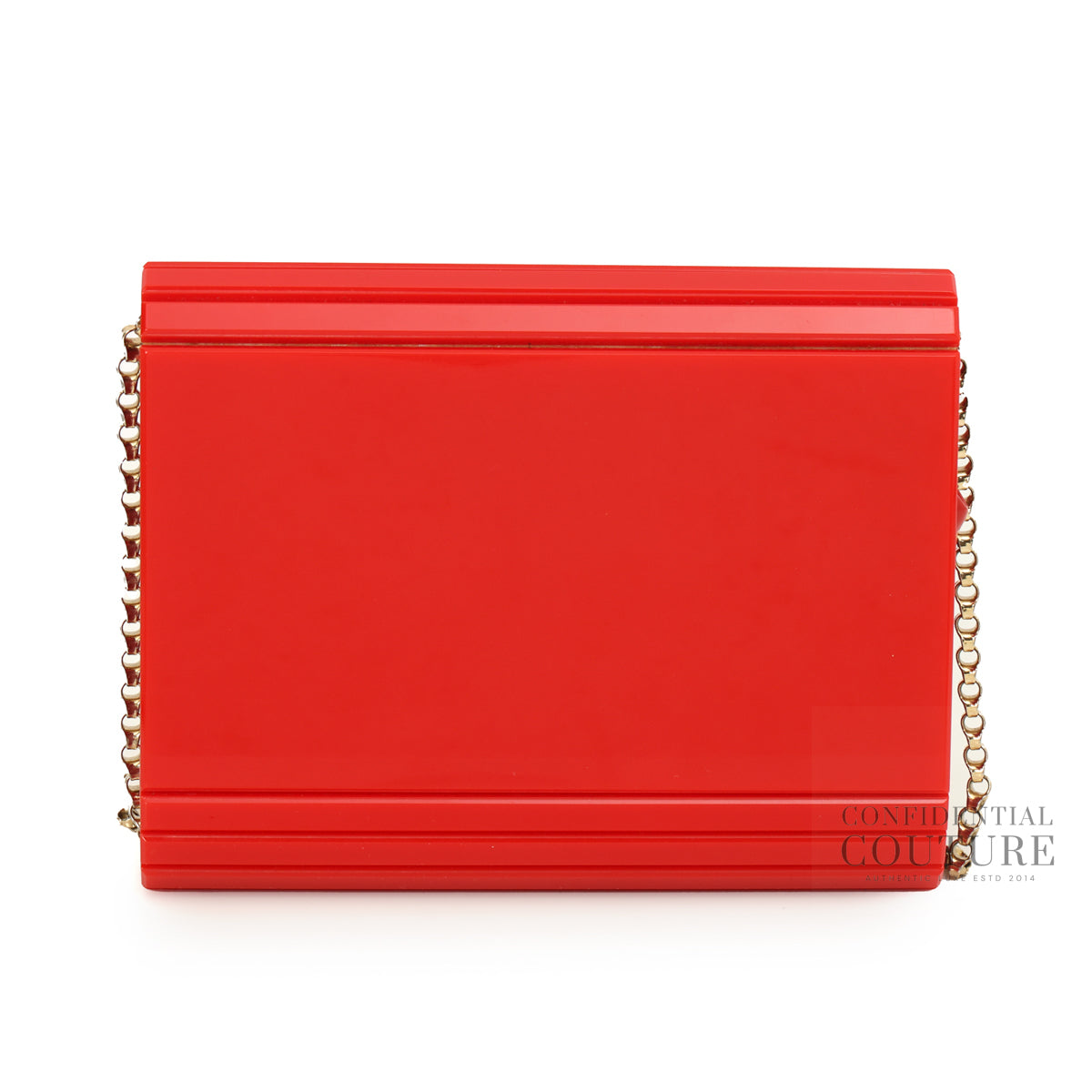 Red Candy Clutch With Chain Strap